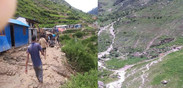 हुम्ला ताजाकोटका २३ घरधुरी पहिरोमा पुरिए १७० घर अझै उच्च जोखिममा