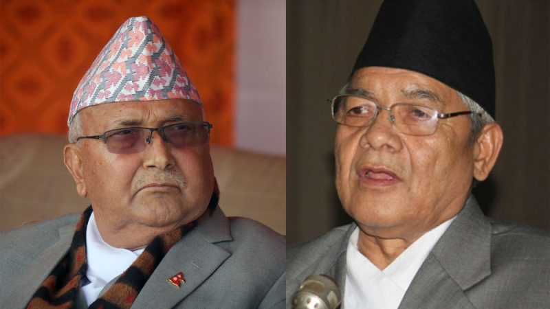 एमाले अध्यक्ष केपी शर्मा ओली र नेपाल कम्युनिष्ट पार्टी एकता राष्ट्रिय अभियानका संयोजक बामदेव गौतमबीच भेटवार्ता