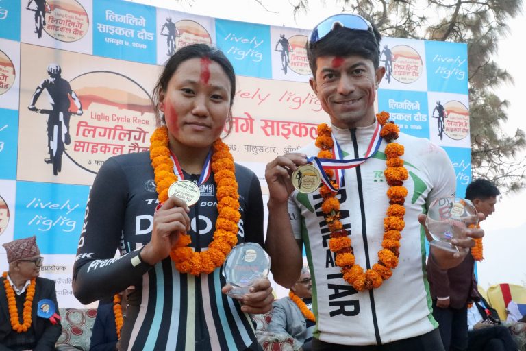 लिगलिगे साइकल दौडको खुलातर्फको उपाधि सोनी गुरुङ र लक्ष्मण मल्लको पोल्टामा