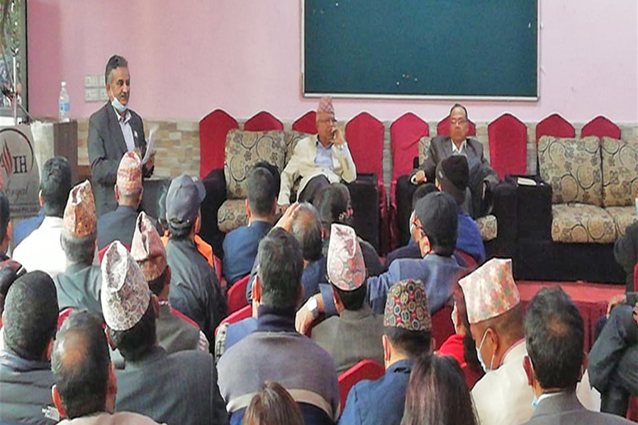 नेकपा (एमाले) को माधव नेपाल–झलनाथ खनाल निकट सांसदहरुको बैठक सुरु