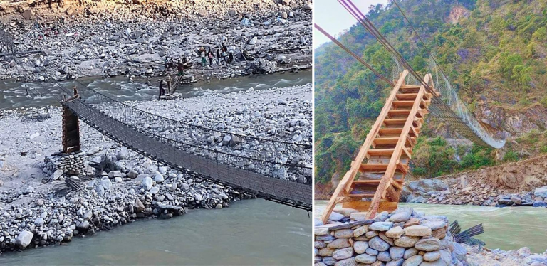 पूर्वमुख्यमन्त्री र स्थानीय जनप्रतिनिधिको आलोचनासहित भाइरल भएको झोलुंगे पुल