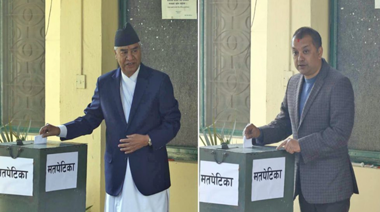 नेपाली कांग्रेस संसदीय दलको नेता चयनका लागि एक घन्टा ढिलागरी मतदान सुरु