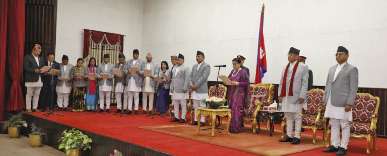 नियुक्त भएका मन्त्रीहरुले पद तथा गोपनीयताको शपथ लिए