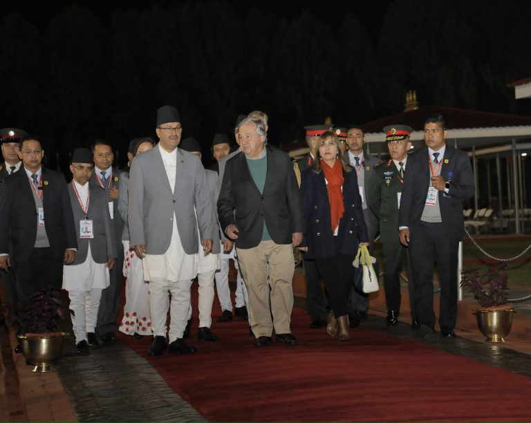 संयुक्त राष्ट्रसङ्घका महासचिव एन्टोनियो गुटेरेस नेपालको चार दिने औपचारिक भ्रमणका क्रममा नेपाल आइपुगे