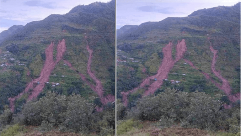 रामेछापको दोरम्बामा दोरम्बामा पहिरोमा पुरिएका ६ जनाको शव फेला एकजना घाइते