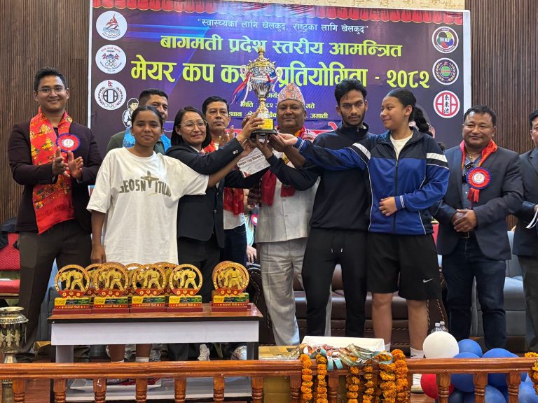 बागमती प्रदेशस्तरीय आमन्त्रण मेयर कप कराँते प्रतियोगिताको उपाधि सूर्यविनायक नगरपालिकालाई