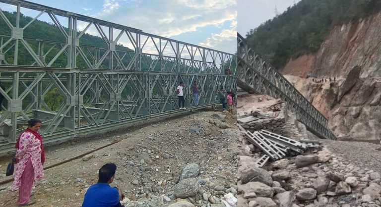 निर्माणाधीन बेलिब्रिज जडानको क्रममा खस्दा चार जना मजदुर गम्भीर घाइते