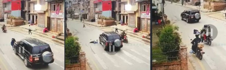 हरिसिद्धिमा मन्त्रीको गाडीले बच्चीलाई ठक्कर