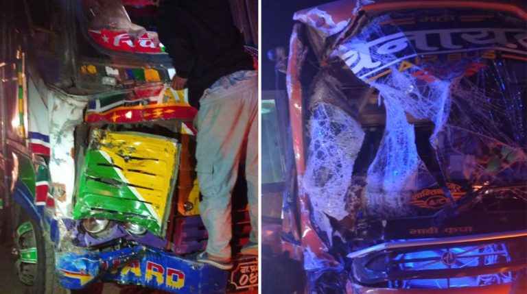 मकवानपुरमा एक आफसमा बस र ट्रक ठोक्किँदा १४ जना घाइते